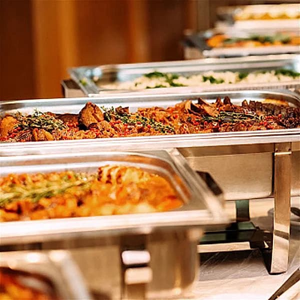 Seasonal dishes arranged for sharing